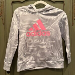 Girls Adidas hoodie pink logo
